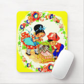 Mädchen und Junge und Kätzchen und Welpen Mousepad (Mit Mouse)