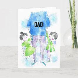 MÄDCHEN UND JUNGE VATER-TAGESKARTE DANKESKARTE