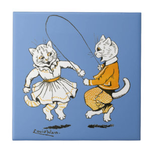 Mädchen und Jungen, Louis Wain Fliese