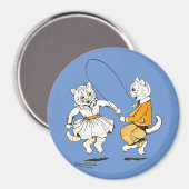 Mädchen und Jungen, Louis Wain Magnet (Vorderseite/Rückseite)