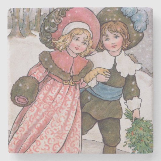Mädchen-und Jungen-Skaten Steinuntersetzer (Vorderseite)