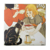 Mädchen und Katze, Alexandre Steinlen Fliese (Vorderseite)