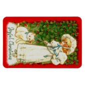 Mädchen und Katze gegen Holly Magnet (Horizontal)