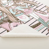 Mädchen und Katze mit Scooter Stripes Individuelle Sherpadecke (3/4)