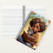 Mädchen und Katze Notizblock (Innen)