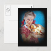 Mädchen und Küken Postkarte (Vorne/Hinten)