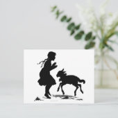 Mädchen und Lamm Postkarte (Stehend Vorderseite)