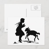 Mädchen und Lamm Postkarte (Vorne/Hinten)