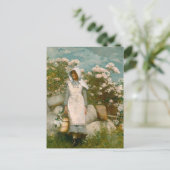 Mädchen und Laurel von Winslow Homer Postkarte (Stehend Vorderseite)