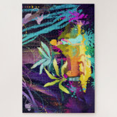 Mädchen und Leopard im Regenwald Puzzle (Vertikal)