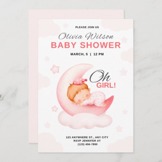 Mädchen und Mädchen - Einladung (Vorne/Hinten)