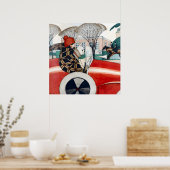 Mädchen und Mops in einem Automobil (1927) durch G Poster (Küche)