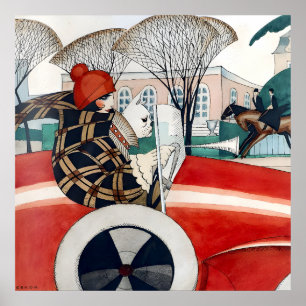 Mädchen und Mops in einem Automobil (1927) von Ger Poster