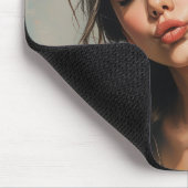 Mädchen und Parrot-Maus-Pad Mousepad (Ecke)