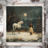 Mädchen und Pferd | Vollmond Winter Weihnachten