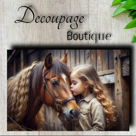 Mädchen und Pferde Kiss Dekoupage Seidenpapier