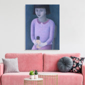 Mädchen und Puppe 2003 Leinwanddruck (Insitu (Wohnzimmer))
