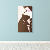 Mädchen und Rosa Leinwanddruck (Insitu (Holzboden))