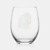 Mädchen und Schmetterling. Sanft und romantisch Weinglas Ohne Stiel (Rückseite)