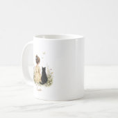 Mädchen und schwarze Katze Kaffeetasse (Vorderseite Links)