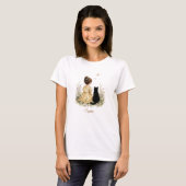 Mädchen und schwarze Katze T-Shirt (Vorne ganz)
