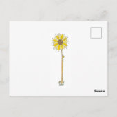 Mädchen und Sonnenblume Postkarte (Rückseite)