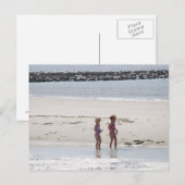 Mädchen und Strand Postkarte (Vorne/Hinten)