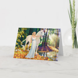 Mädchen und Unicorne heilende Gruß-Karte Karte