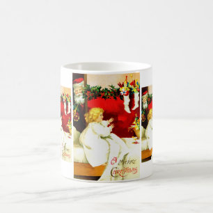 Mädchen und Weihnachtsmann Kaffeetasse