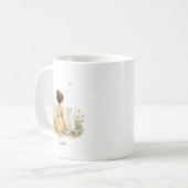 Mädchen und weiße Katze Kaffeetasse (Vorderseite Links)