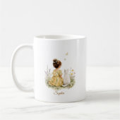 Mädchen und weiße Katze Kaffeetasse (Links)