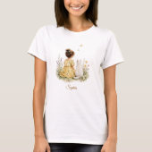 Mädchen und weiße Katze T-Shirt (Vorderseite)