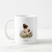 Mädchen und Welpe Kaffeetasse (Links)