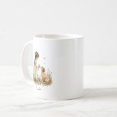 Mädchen und Welpe Kaffeetasse (Vorderseite Links)