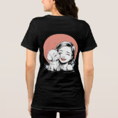 Mädchen und Welpen teilen Freude im Wasser Tri-Blend Shirt (Rückseite)