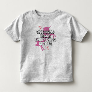 Mädchen Unicorn Unicorn Hörner machen alles besser Kleinkind T-shirt