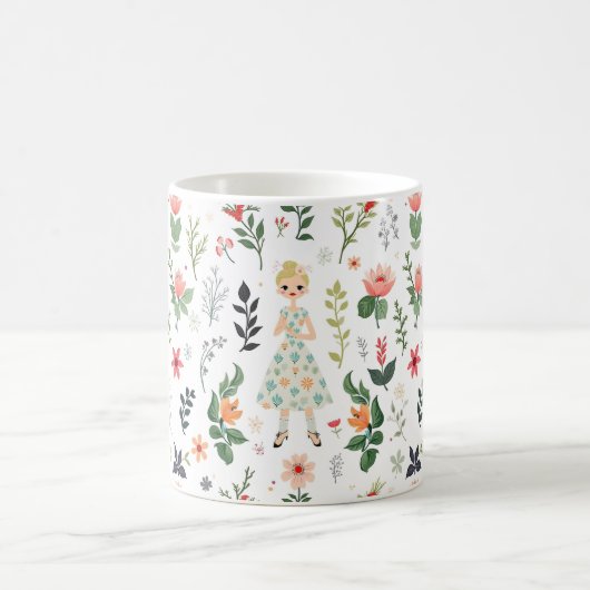 Mädchen unter Blumen Kaffeetasse (Mittel)