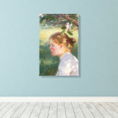 Mädchen unter dem Apfelbaum (von Danielson-Gambogi Leinwanddruck (Insitu (Holzboden))