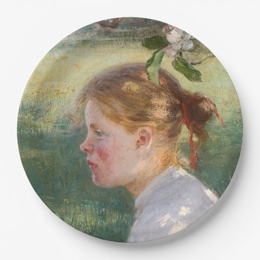 Mädchen unter dem Apfelbaum (von Danielson-Gambogi Pappteller (Vorderseite)