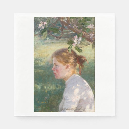 Mädchen unter dem Apfelbaum (von Danielson-Gambogi Serviette (Vorderseite)