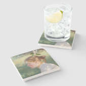 Mädchen unter dem Apfelbaum (von Danielson-Gambogi Steinuntersetzer (Seitenansicht)