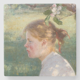 Mädchen unter dem Apfelbaum (von Danielson-Gambogi Steinuntersetzer