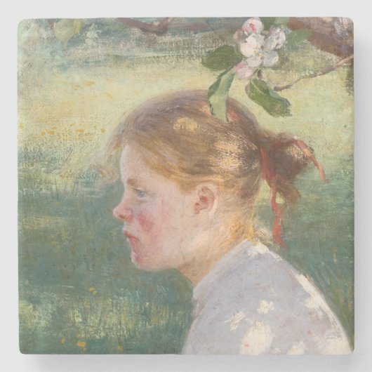 Mädchen unter dem Apfelbaum (von Danielson-Gambogi Steinuntersetzer (Vorderseite)