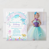 Mädchen unter dem Foto, Fotokarte Einladung (Vorderseite)