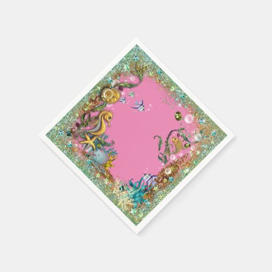 Mädchen unter dem Meer Serviette (Ecke)