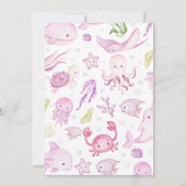 Mädchen unter der Kinderdusche Einladung (Rückseite)