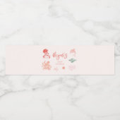 Mädchen unter der Kinderdusche Wasserflaschenetikett (Einzelnes Label)