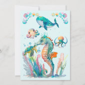 Mädchen unter der Sea Birthday-Einladung Einladung (Rückseite)