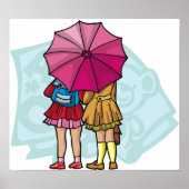 Mädchen unter einem Schirmplakat Poster (Vorne)