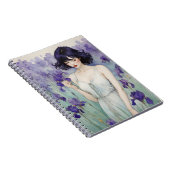 Mädchen unter Iris Blumen Notizbuch Journal Notizblock (Rechte Seite)